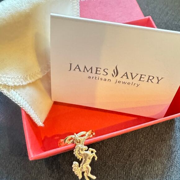 🦄 Extremely Rare James Avery 14K Gold Unicorn Dangle Ring – Twisted – Size 6 🦄 - Picture 3 of 8